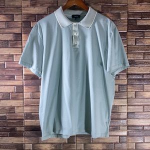Mens EUC Theory XL Teal Cream & White Polo
